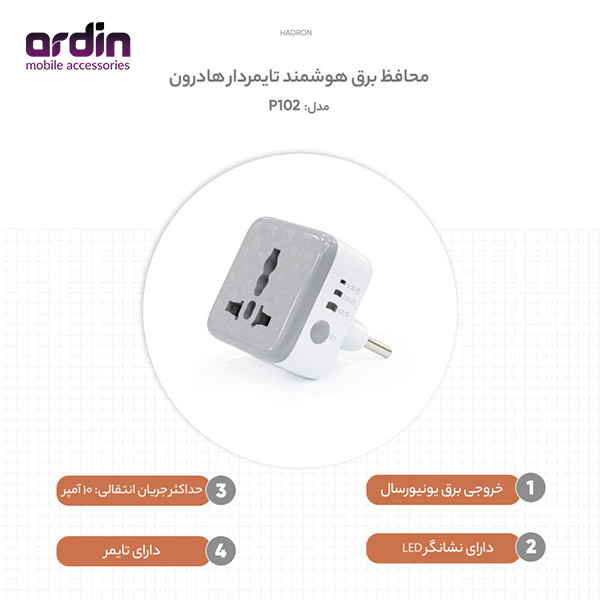 محافظ برق هوشمند تایمردار هادرون مدل P102