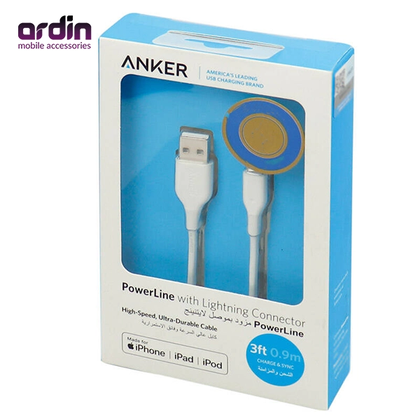 کابل تبدیل USB به لایتنینگ انکر مدل A8111H21 طول 0.9 متر