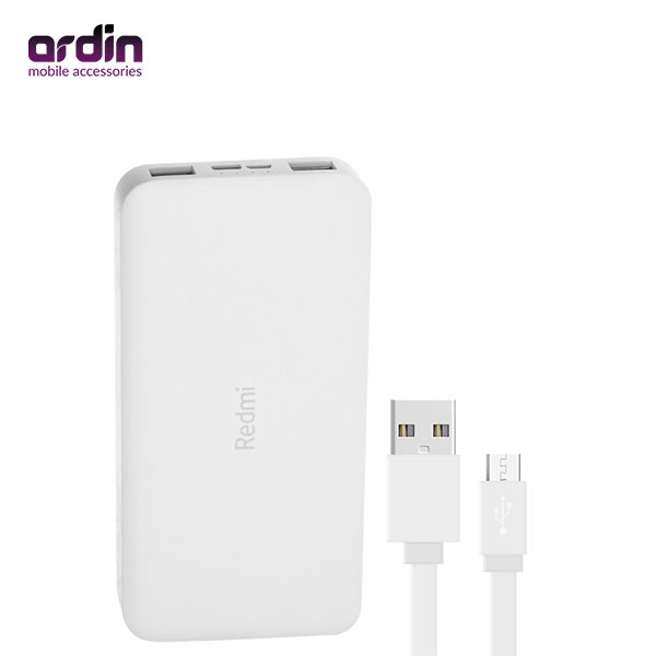پاوربانک شیائومی مدل Redmi ظرفیت 10000 میلی آمپر ساعت به همراه کابل تبدیل microUSB