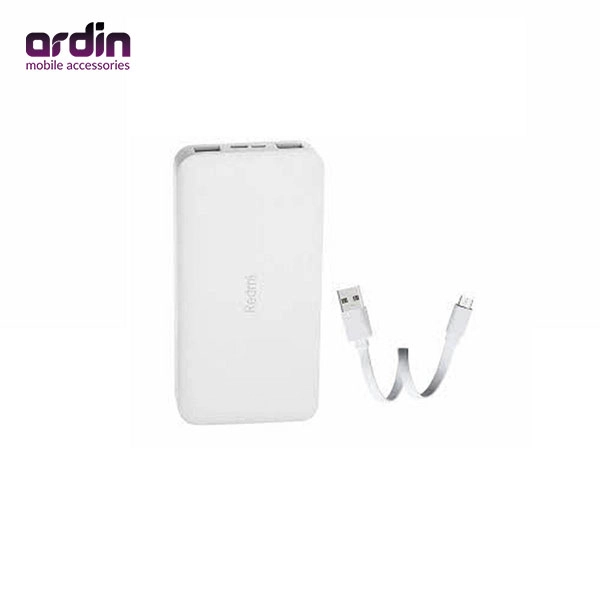 پاوربانک شیائومی مدل Redmi ظرفیت 10000 میلی آمپر ساعت به همراه کابل تبدیل microUSB