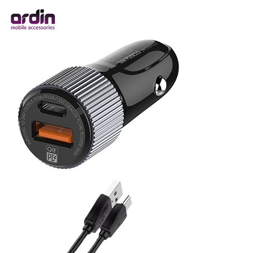 شارژر فندکی الدینیو مدل C510Q به همراه کابل تبدیل usb-C