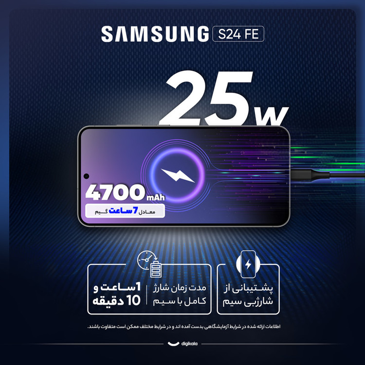 گوشی موبایل سامسونگ کارکرده مدل S24 FE دو سیم کارت ظرفیت 256 گیگابایت و رم 8 گیگابایت - ویتنام
