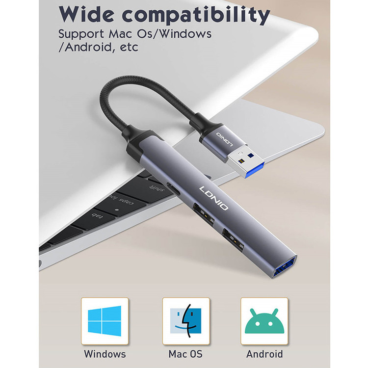 هاب 4 پورت USB-A الدینیو LDNIO مدل DS-44C