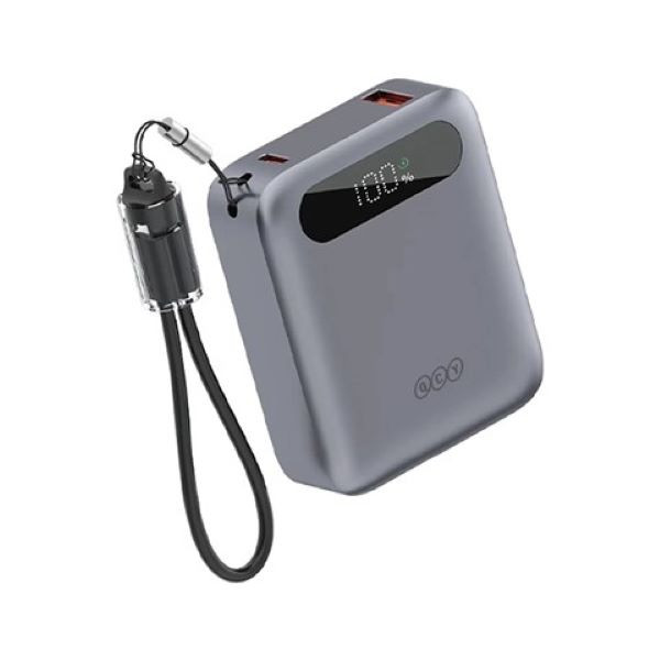 پاوربانک کیو سی وای مدل qcy pb10d، توان 22.5 وات، ظرفیت 10000 میلی‌آمپر ساعت