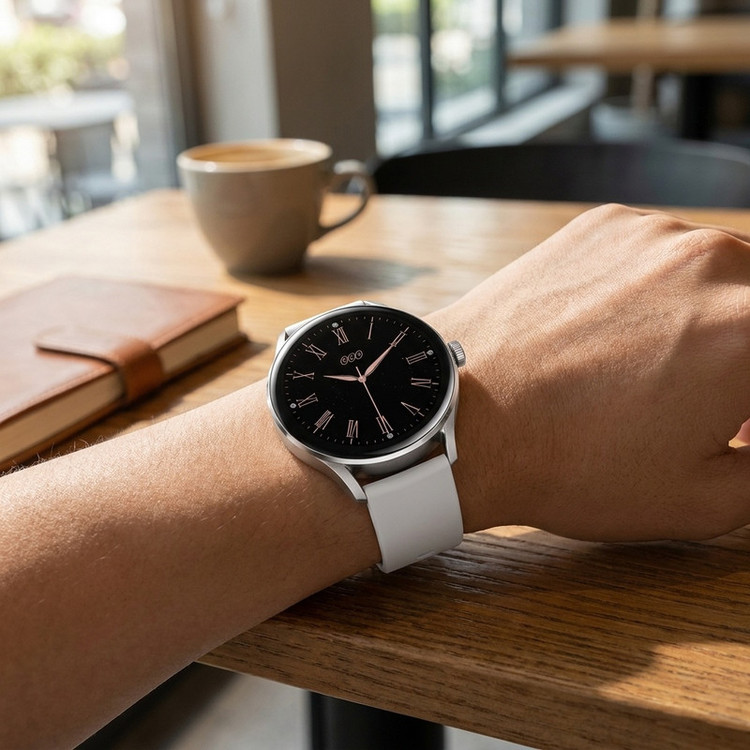ساعت هوشمند کیو سی وای مدل MSU WATCH ELITE PUNCHING دارای قابلیت های صفحه نمایش رنگی، صفحه نمایش لمسی، کنترل موسیقی (Music Player)، قابلیت مکالمه از طریق بلوتوث بند سیلیکون