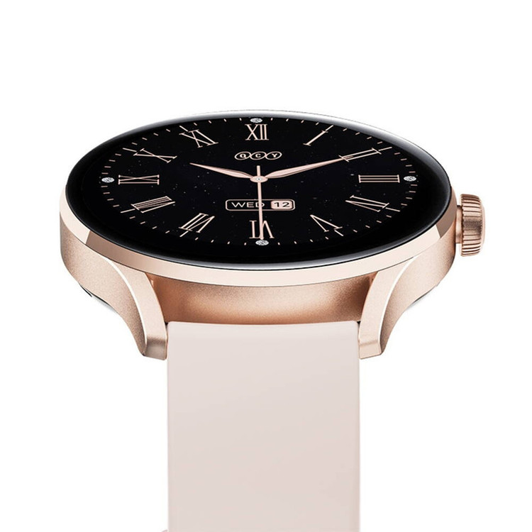 ساعت هوشمند کیو سی وای مدل MSU WATCH ELITE PUNCHING دارای قابلیت های صفحه نمایش رنگی، صفحه نمایش لمسی، کنترل موسیقی (Music Player)، قابلیت مکالمه از طریق بلوتوث بند سیلیکون