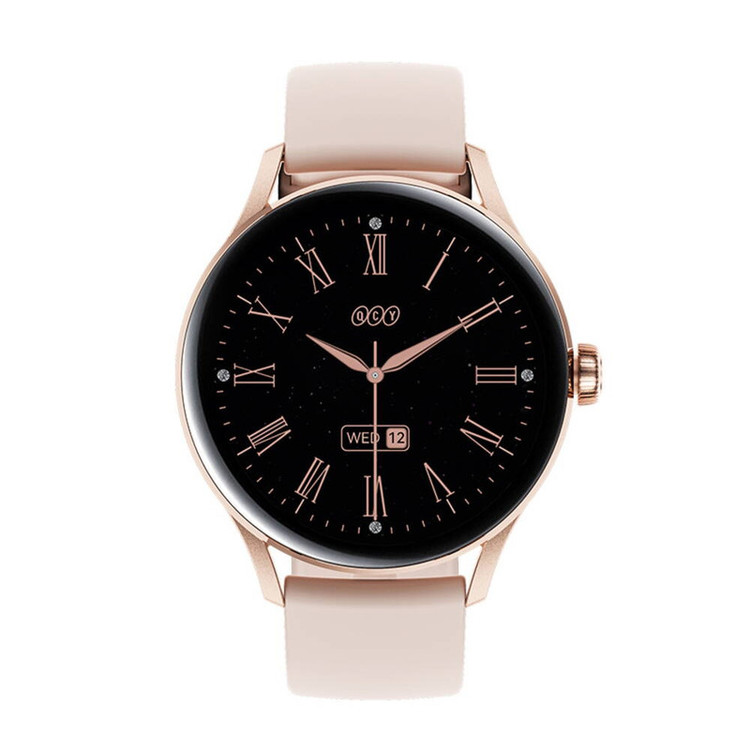 ساعت هوشمند کیو سی وای مدل MSU WATCH ELITE PUNCHING دارای قابلیت های صفحه نمایش رنگی، صفحه نمایش لمسی، کنترل موسیقی (Music Player)، قابلیت مکالمه از طریق بلوتوث بند سیلیکون